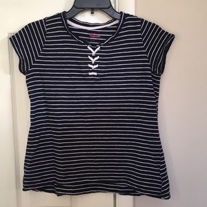Striped Navy and White Striped Shirt